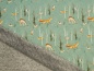 Preview: kuscheliger Alpenfleece ✂ mit Motivdruck in der Farbe altgrün mit Tieren aus dem Wald wie Fuchs ✓ Reh ✓ Hase ✓ und Bäumen. Hohe Qualität und sehr weich ✓ 1008-5