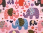 Preview: Jersey / Baumwolljersey rosa mit bunten Elefanten - 1004-1