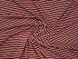 Preview: Weicher Baumwolljersey ✂ rot, mit weißen Linien gestreift. Hohe Qualität ✓ kuschelig ✓ elastisch ✓ knitterarm ✓ 1033-4