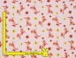 Mobile Preview: Hier kaufen: Hochwertiger Baumwolljersey ✂ rosa mit rotem Pferd und roten und gelben Blumen. Hohe Qualität ✓ kuschelig ✓ elastisch ✓ knitterarm ✓ -1037-3