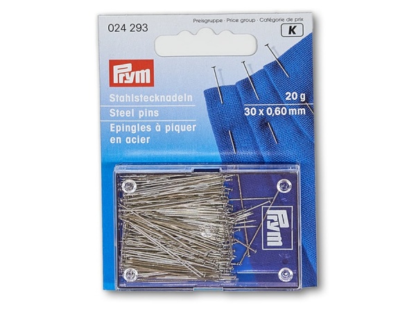 Günstig online kaufen: Prym Stahl-Stecknadeln, 30 x 0,6mm ✓ 20g ✓  Artikelnummer: 024 293 ✓