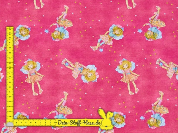 Hochwertiger Baumwolljersey ✂ pink mit Prinzessin Lillifee ❤. Hohe Qualität ✓ kuschelig ✓ elastisch ✓ knitterarm ✓ 1045-3
