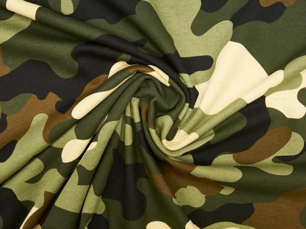 weicher Baumwoll-Sweatshirt ✂ Camouflage in grün, braun und weiß. Hohe Qualität ✓ kuschelig ✓ elastisch ✓ knitterarm ✓ -4