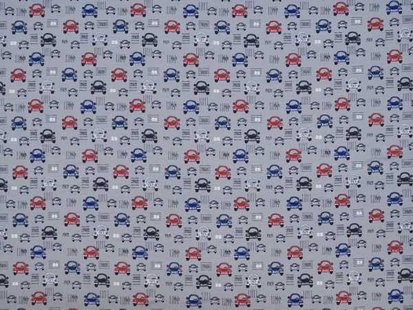 weicher Baumwoll-Sweatshirt ✂ grau mit knuffigen Autos in verschiedenen Farben. Hohe Qualität✓ kuschelig✓ elastisch✓ knitterarm✓ -2