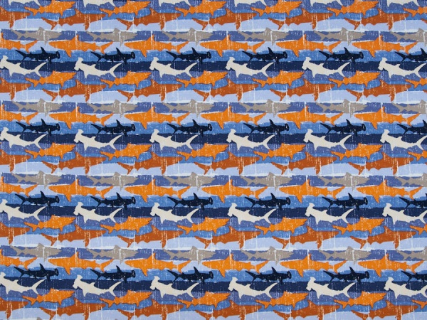 Hier kaufen: Hochwertiger Baumwoll-Sweatshirt ✂ blau mit Haien wie Hammerhai uvm. Hohe Qualität ✓ kuschelig ✓ elastisch ✓ knitterarm ✓ -2
