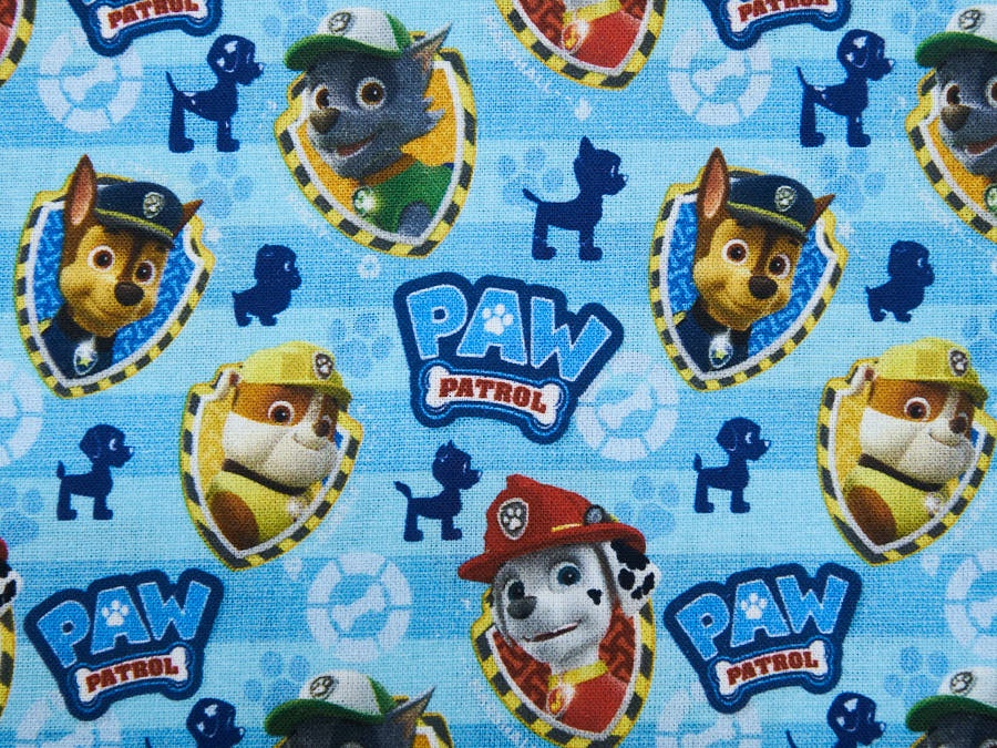 Baumwollstoff-Lizenzdruck Paw Patrol, Ryder, Chase, Marshall, Rocky, Zuma, Rubble und Skye-1001-1