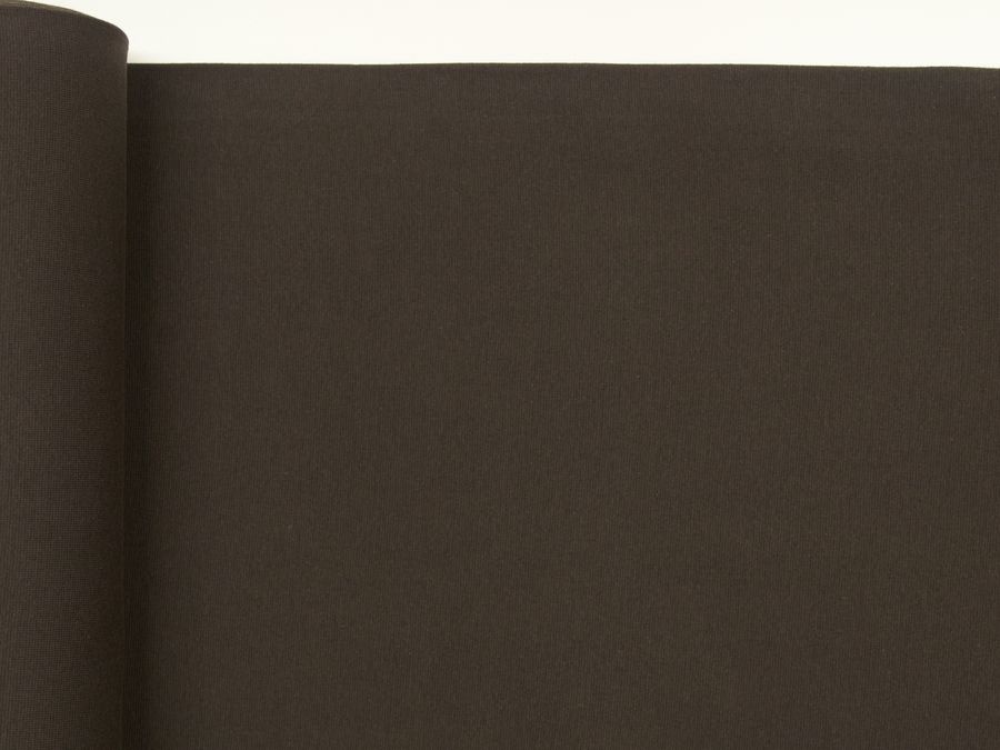 Dehnbare Bündchen ✂ für den perfekten Saum-Abschluss ✓ elastisch ✓ weich ✓ saugfähig ✓ zertifiziert ✓ dunkelbraun unifarben ✓ ab 0,3 Meter ✂
