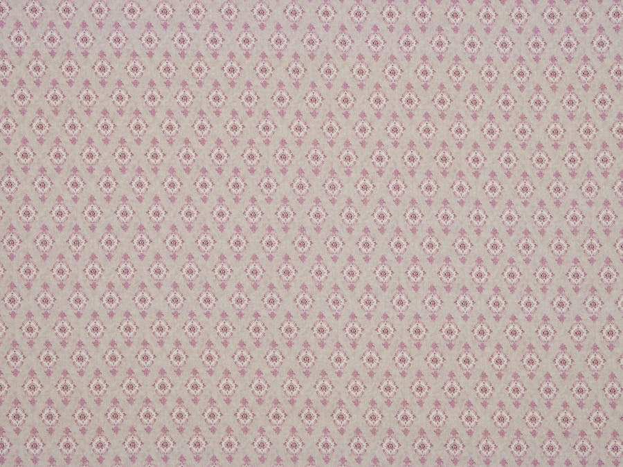 Trachtenstoff sandfarben meliert mit filigranem Ornament in rosa und weiß 1003